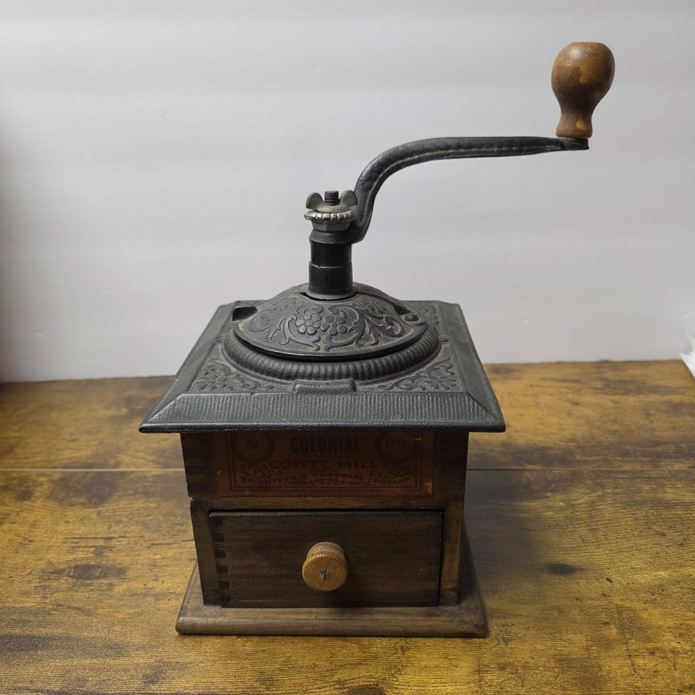 Antique Coffee Bean Mill Colonial Coffee by Wrightville Hardware Co 1707